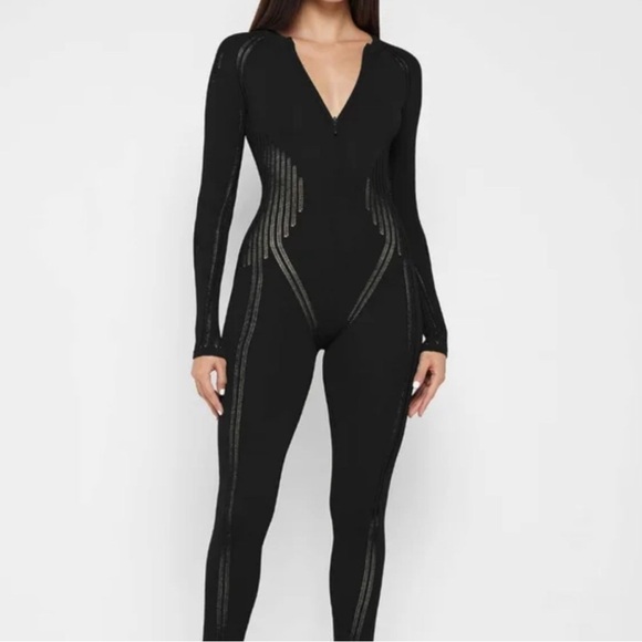 Pants - Black Long Sleeve Jumpsuit
